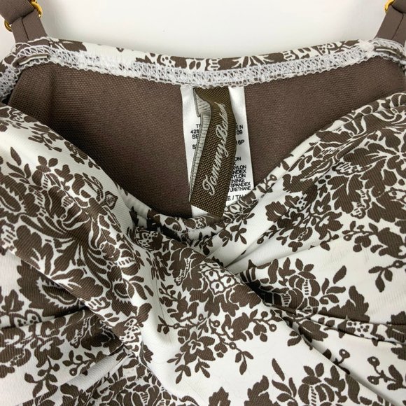 New Tommy Bahama One-Piece Swimsuit White/ Taupe Size 6 - Picture 5 of 16